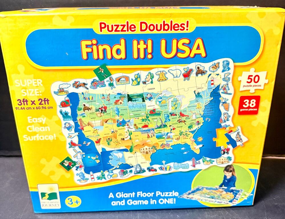 The Learning Journey Puzzle Doubles! Find It! USA giant floor puzzle interactive